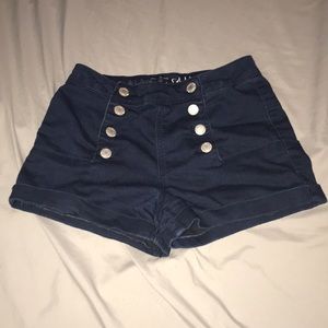 Navy high waisted shorts